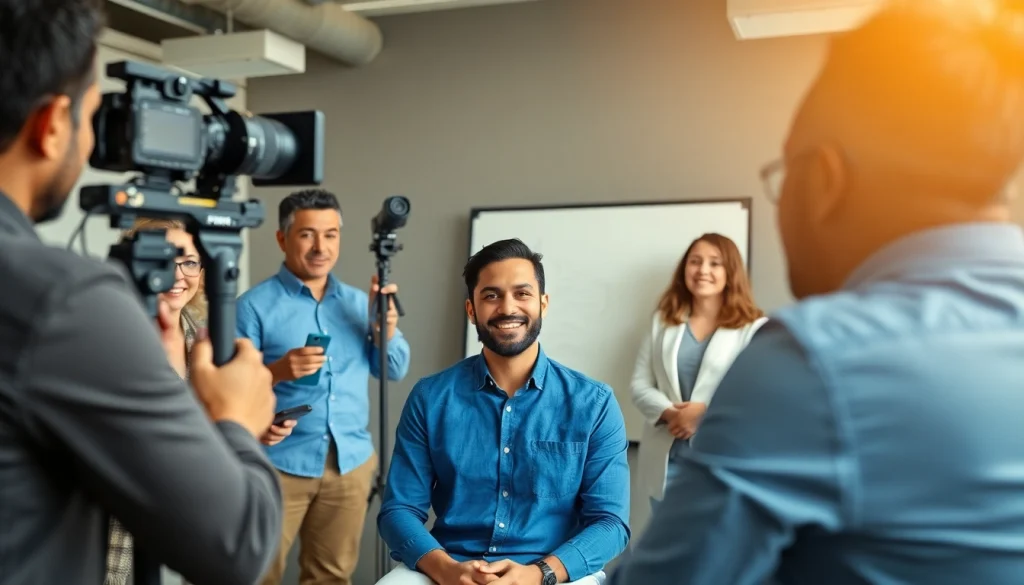 Candidate practicing Mock Interviews in a professional setting with an engaging atmosphere.