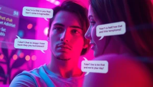 Engage in immersive ai sex chat with a playful AI character in a warm, inviting digital setting.
