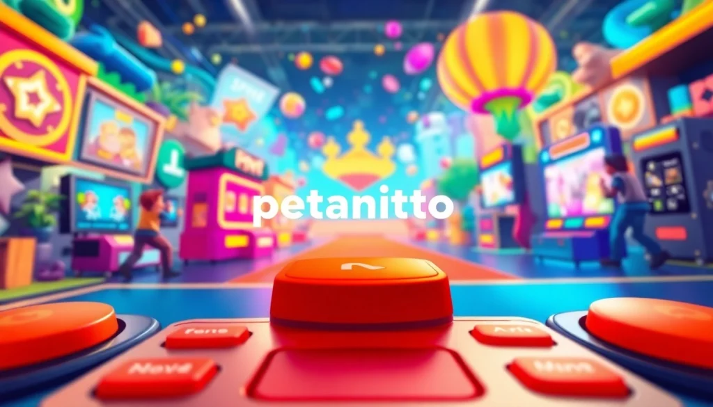 Menggambarkan petanitoto dengan elemen permainan yang interaktif dan penuh warna.