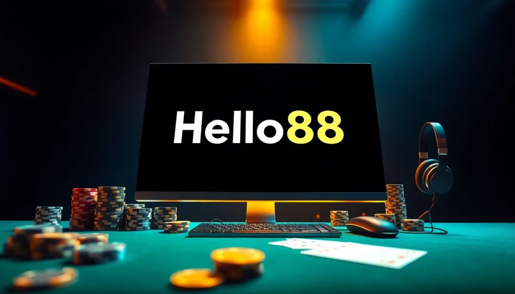 Hello88 online gambling interface with user's engagement, highlighting modern gaming elements.