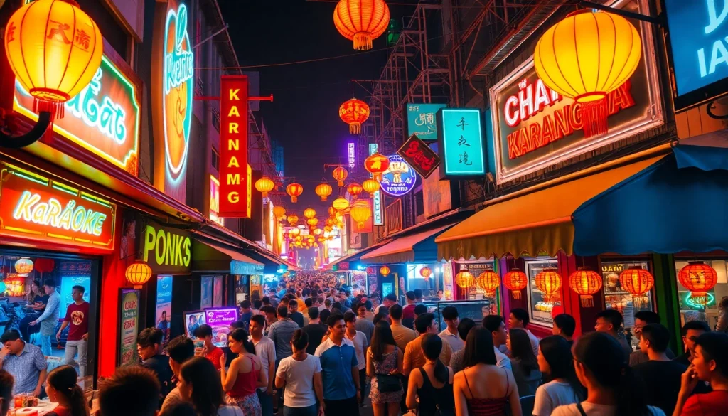 Exciting 다낭밤문화 scene depicting vibrant nightlife in Da Nang, Vietnam.