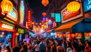 Exciting 다낭밤문화 scene depicting vibrant nightlife in Da Nang, Vietnam.