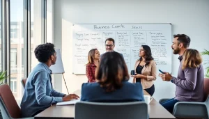 Business coach Los Angeles guiding clients in a modern office environment.