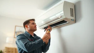 AC repair Mesa AZ service in action by a professional HVAC technician.
