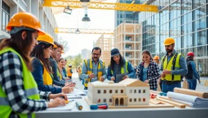Engaging construction education Colorado workshop illustrating diverse students and practical hands-on activity.