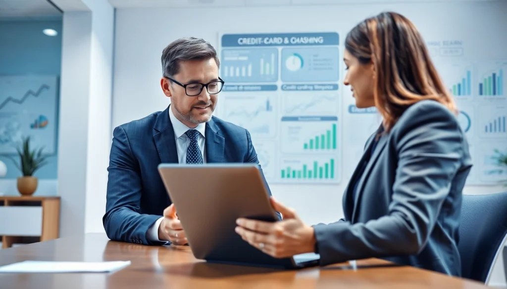 신용카드 현금화 전략을 논의하는 전문가와 클라이언트의 모습