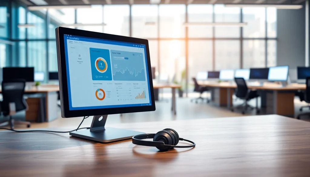 Enhance productivity with an auto dialer setup in a modern office.