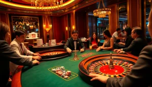 A dynamic casino scene showcasing chips and cards while engaging in thrilling online gaming at https://rr88.gratis/.