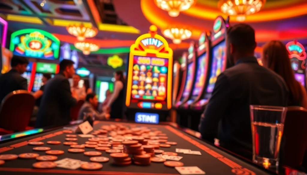 Experience the thrill of winmy slot gaming with vibrant visuals and lively casino atmosphere.