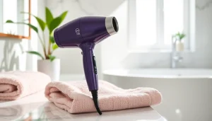 Using the laifen se lite hair dryer to style and dry hair quickly, demonstrating efficiency and elegance.