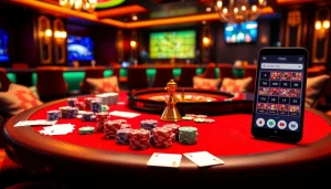 Experience the excitement of 12bet with vibrant casino ambiance and premium gambling elements.