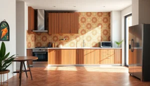 Les carreaux zellige subliment magnifiquement une cuisine moderne avec des motifs complexes et des couleurs vives.