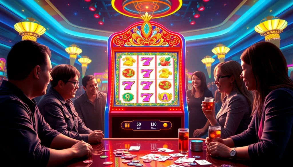 ผู้เล่นสนุกกับการหมุนเกม 918kiss slot ในคาสิโนที่มีสีสันสดใส