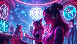 Engaging scene of NSFW characters interacting in a digital fantasy world.