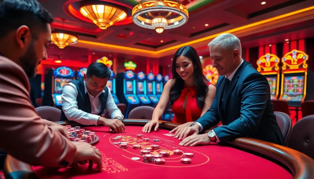 Engage with excitement at RR88's table game, featuring vibrant casino elements for thrilling play.