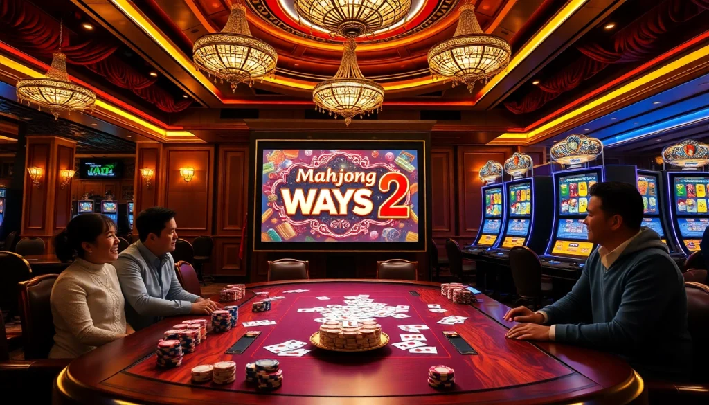 Terlibatlah dengan permainan Mahjong Ways 2 yang seru pada mesin slot yang penuh warna di kasino mewah.