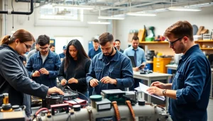 Students at a Trade School Tennessee engaged in hands-on learning to enhance their skills.