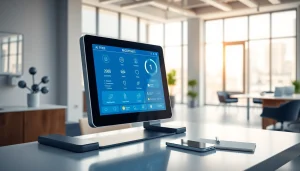 AI Receptionist managing calls efficiently in a modern office environment.