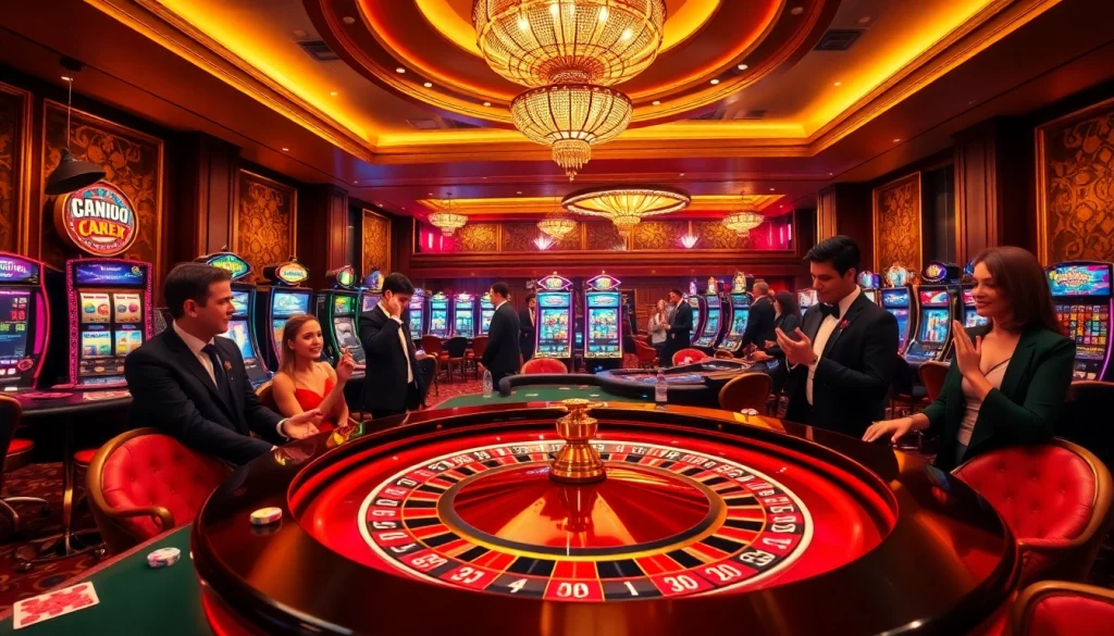 Exciting casino scene with roulette table and players celebrating at the hidden wiki