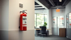 Preventing fire emergencies with a high-quality pass fire extinguisher in a professional office.