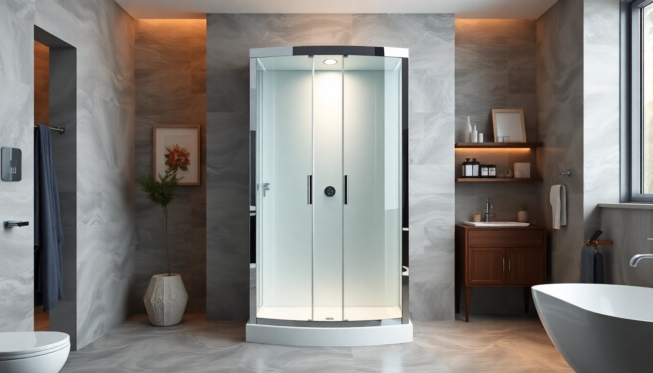 Duschkabine 90x90 in einem modernen Badezimmer zeigt elegantes Design und Details.