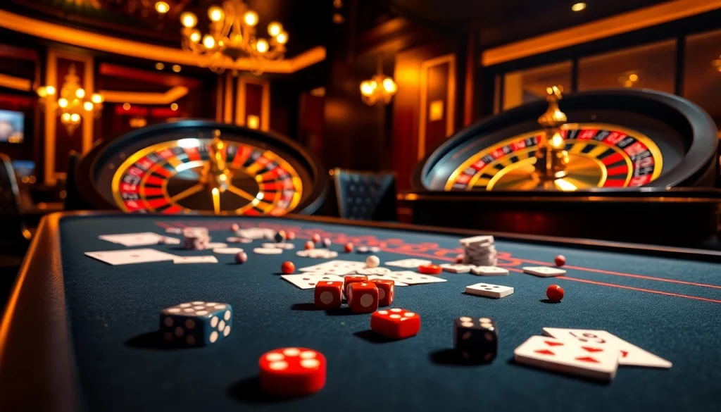 Experience the excitement at gg88 com's vibrant casino with cards, chips, and a roulette wheel.