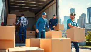 Umzugsfirma packt Möbel effizient und stressfrei in der Stadt.