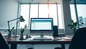 在现代工作区计算机上显示的 WPS Office 软件，提升生产力。