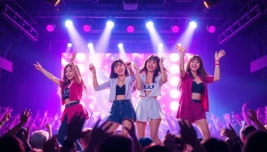 Captivating Blackpink news scene showcasing the group performing live with vibrant stage lights.