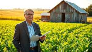 Expert guidance on agriculture law for farmers amid vibrant crops.