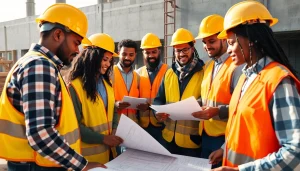 Construction association denver team collaborates on-site, illustrating teamwork and commitment.