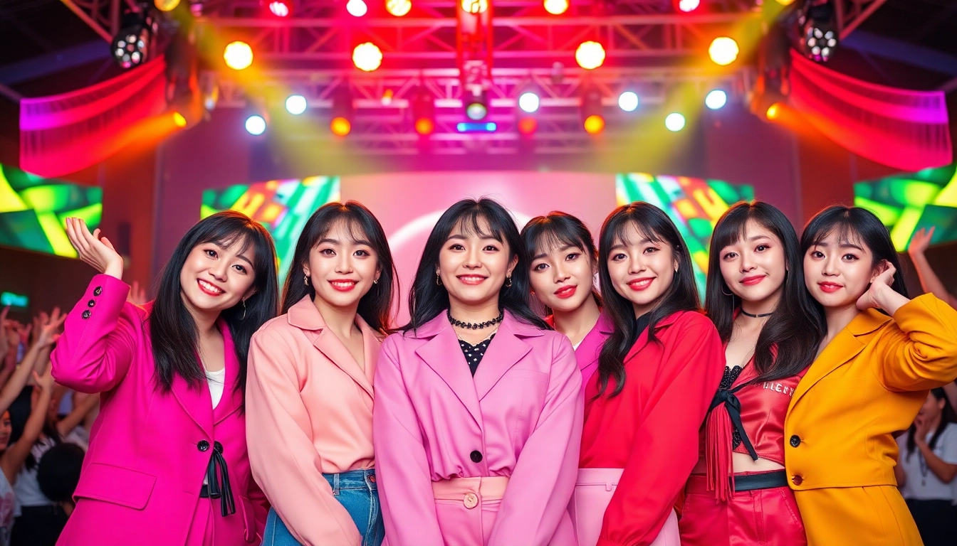 Engage with the vibrant personalities of blackpink members in this dynamic concert portrait.