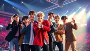 BTS members showcasing their energetic performance and unique styles during a concert.