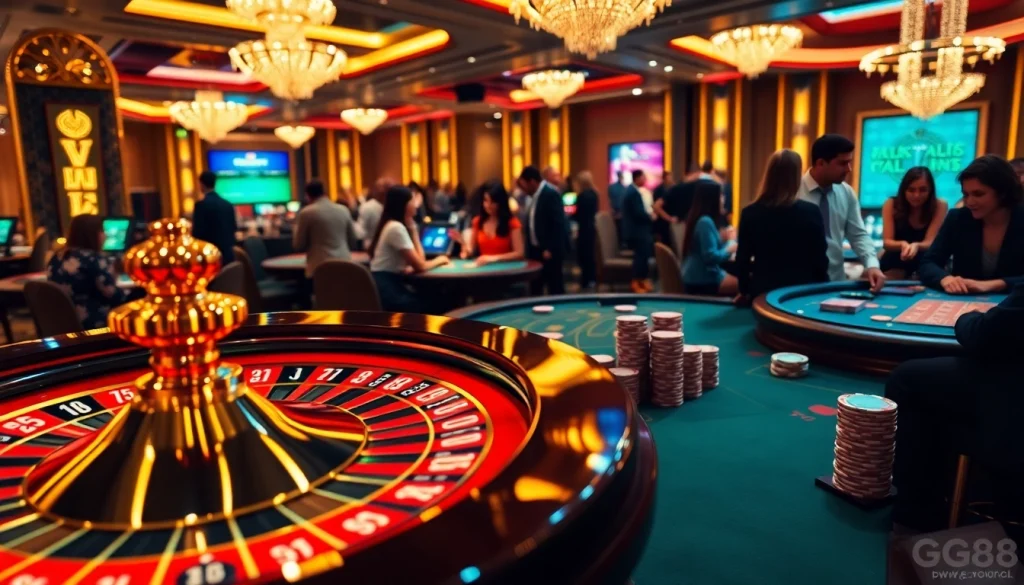 Experience thrilling game action at https://gg88.gold/ with vibrant poker tables and roulette excitement.