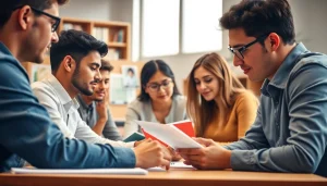Engaged students receiving guidance in the exam assistance industry
