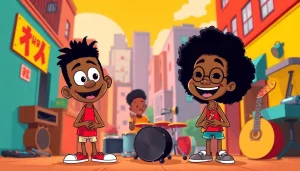 A scene showcasing beloved African American Cartoons characters, emphasizing diversity and creativity in animation.