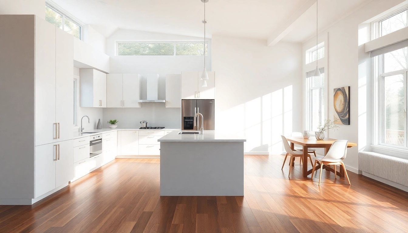 Home renovation showcasing a modern kitchen transformation with stylish features.