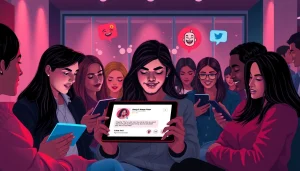 Engaging users exploring nsfw ai chatbot interactions on modern devices, showcasing emotional reactions and innovative technology.