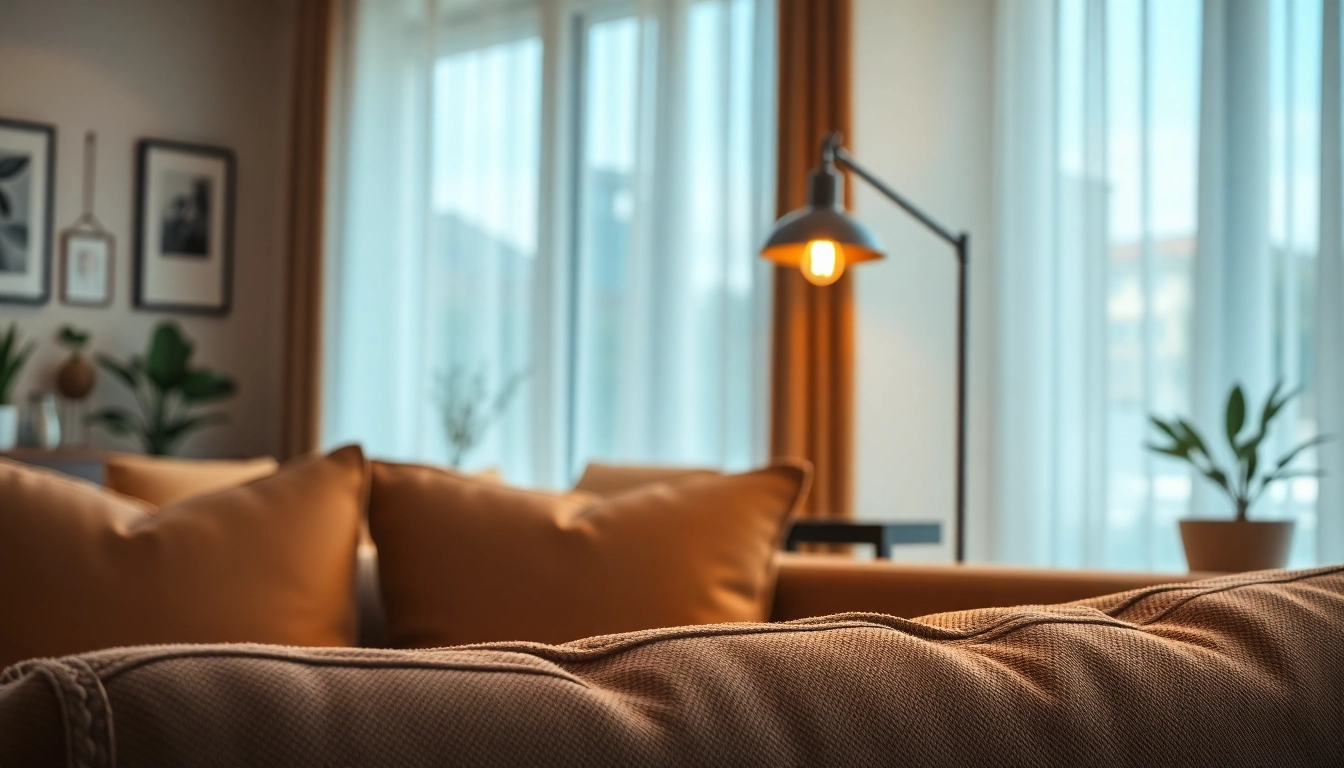 Showcase a19 light bulbs illuminating a cozy living room with modern decor.