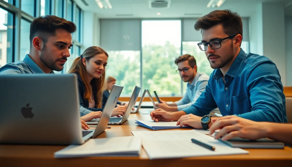 Engaging study session focused on CompTIA exam assistance with students and learning materials.