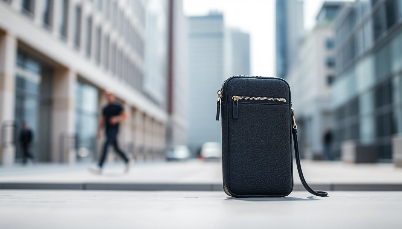 Präsentation der abschließbaren Handytasche mit stilvollem Design und sicheren Eigenschaften.