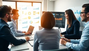 Analyze competitive intelligence faqs with a business team engaged in strategic discussion.