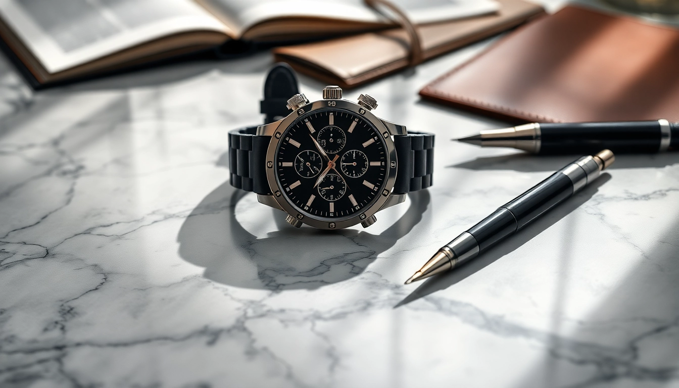 Showcasing a luxury replica watch with intricate design details on a stylish surface.